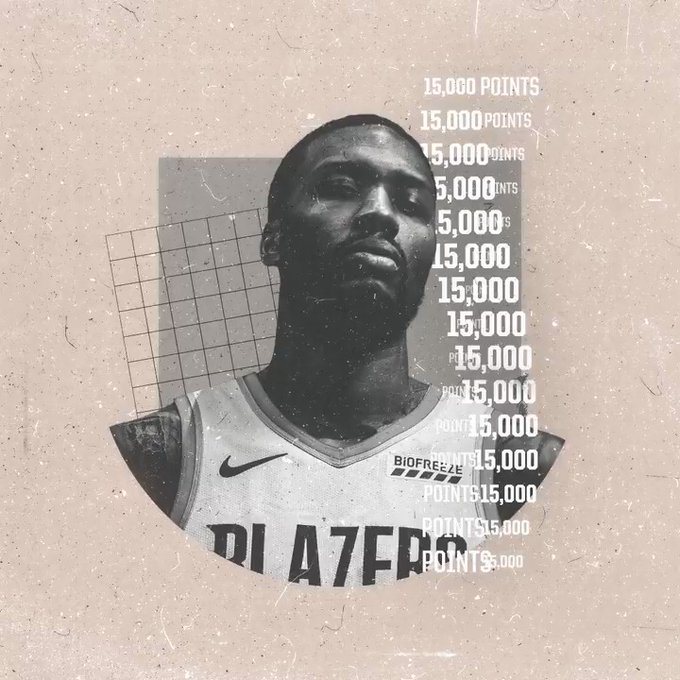 利拉德职业生涯常规赛总得分超过15000分