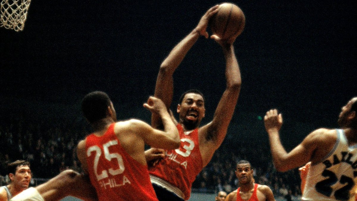 1966年的今天张伯伦得到65分，其65+场次占全NBA的65.2%