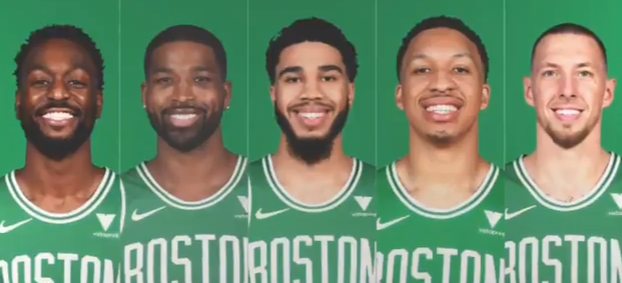 凯尔特人首发：沃克、汤普森、塔特姆、威廉姆斯和泰斯