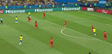 德布劳内世界波奥古斯托破门难救主,比利时2-1巴西晋级半决赛