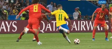 德布劳内世界波奥古斯托破门难救主,比利时2-1巴西晋级半决赛