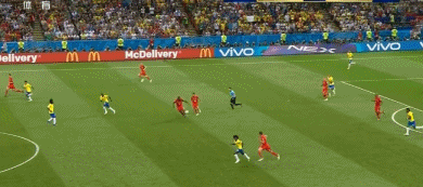 德布劳内世界波奥古斯托破门难救主,比利时2-1巴西晋级半决赛