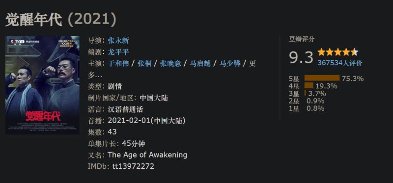 觉醒年代 真心棒啊 豆瓣9 3好久没看到这么好的剧了 催人奋进 充满力量 虎扑