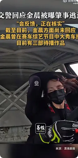 警方回应金晨肇事逃逸正在核实