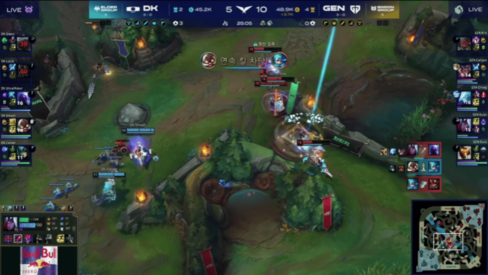 LCK：Canyon猴子回马枪开大瞬秒DK双C，GEN先后0换2拿大龙